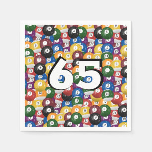 Serviette En Papier Billiard Balls pour 65e anniversaire