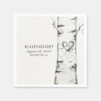 Birch Carved Heart Rustic Mariage