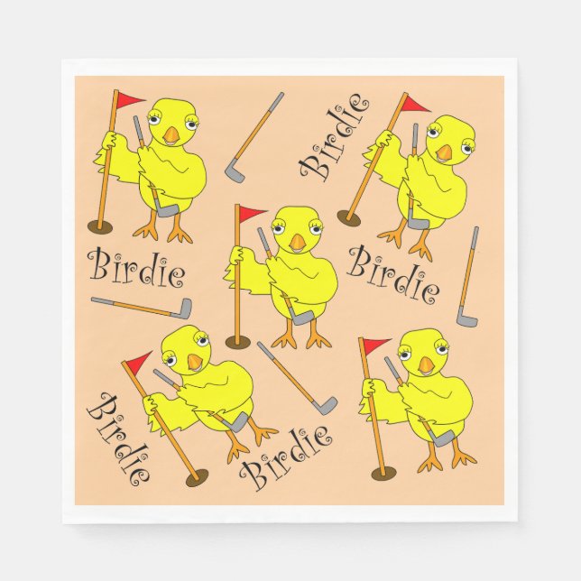 Serviette En Papier Birdie Golfer Chick (Devant)