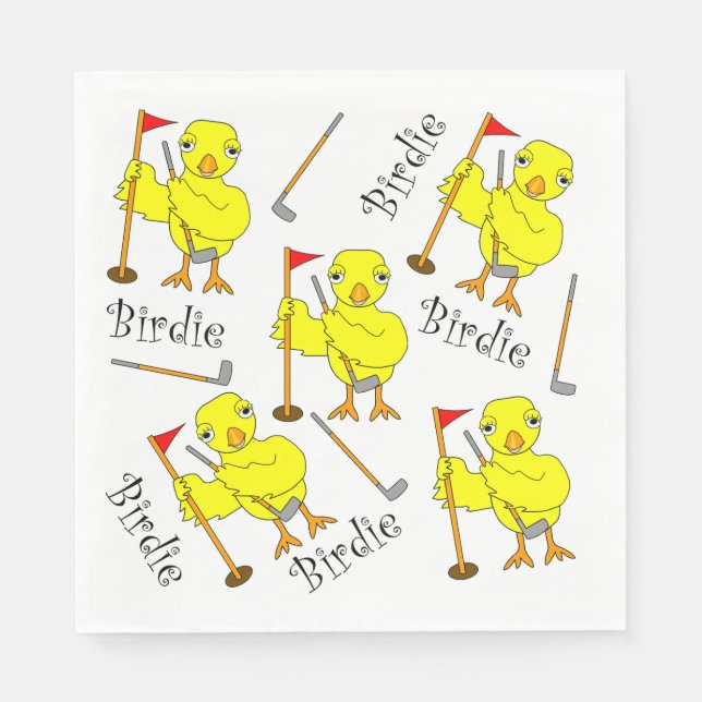 Serviette En Papier Birdie Golfer Chick (Devant)