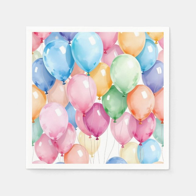 Serviette En Papier Birthday Balloons (Devant)