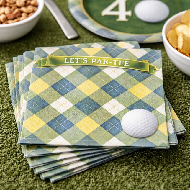 Serviette En Papier Birthday Golf Theme Let's Par-tee (Créateur téléchargé)