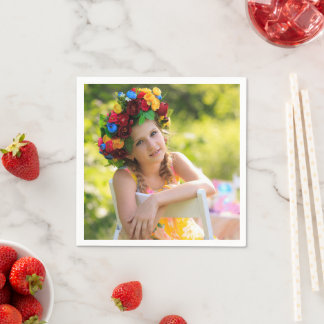 Serviette En Papier Birthday Personalized Photo Text Design Cocktail