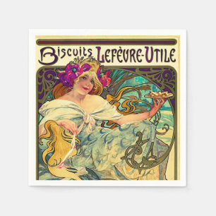Serviette En Papier Biscuits Lefevre-Utile par Alphonse Mucha (1896)