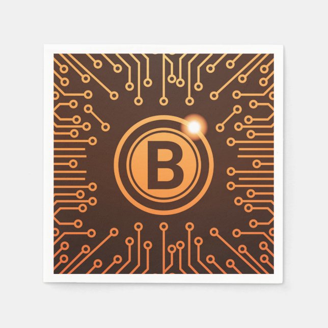 Serviette En Papier Bitcoin BTC Cryptodevise Blockchain (Devant)