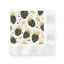Black and Gold Strawberry Pattern