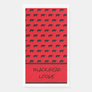 Serviette En Papier Black Bear Lodge Cabine Pays Papier sauvage Invité