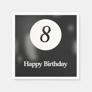 Serviette En Papier Black Billiard Huit Balles Anniversaire