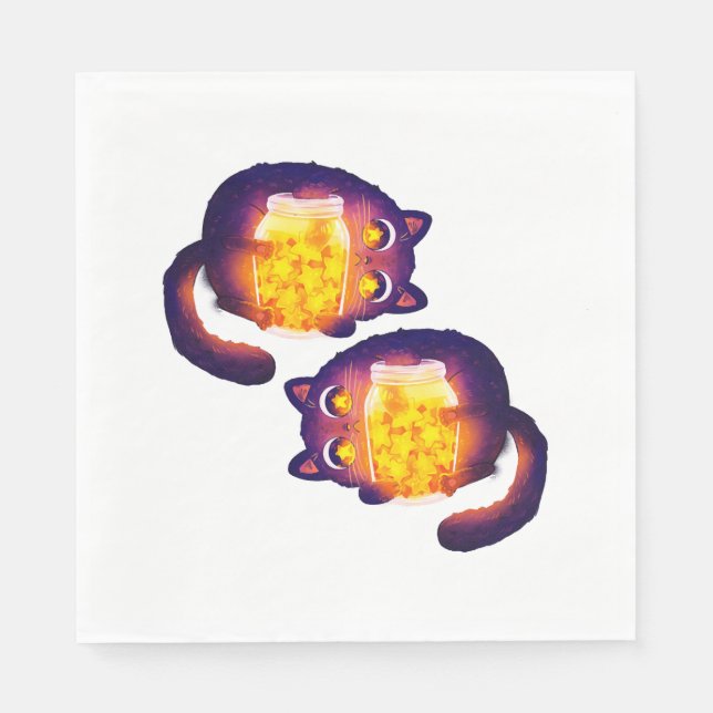 Serviette En Papier Black Cats Star Collectors (Devant)