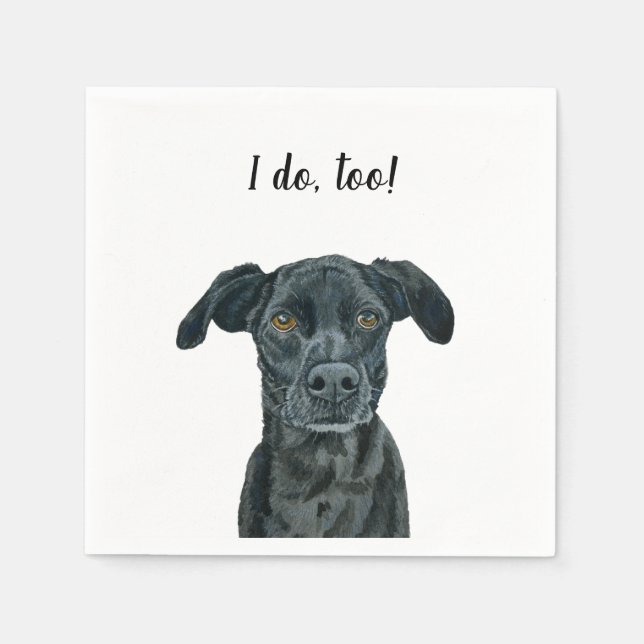 Serviette En Papier Black Dog Custom Cocktail Napkin (Devant)