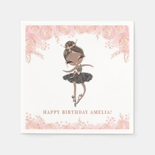 Serviette En Papier Black Girl Ballerina en BlackDress Floral Annivers