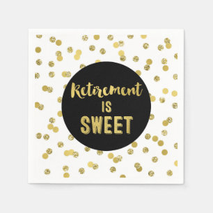 Serviette En Papier Black Gold Confetti Retirement est doux