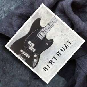 Serviette En Papier Black Guitare Anniversaire Papier de fête
