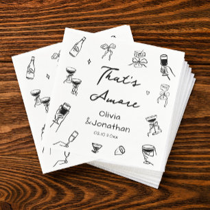 Serviette En Papier Black Italian That's Amore Engagement Party