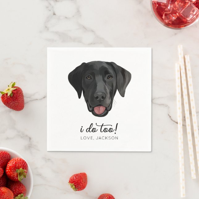 Serviette En Papier Black Lab Chien de mariage fête personnalisée Cock (En situation)