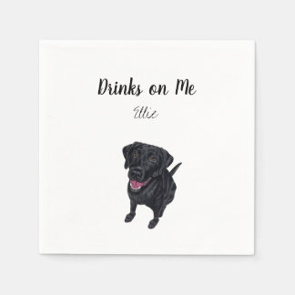Serviette En Papier Black Lab Cocktail Napkins