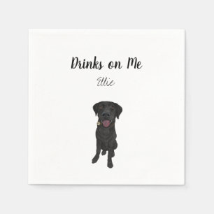 Serviette En Papier Black Lab Cocktail Napkins