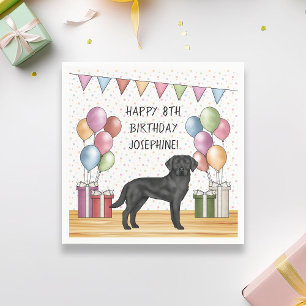 Serviette En Papier Black Labrador Retriever Lab Chien coloré Annivers