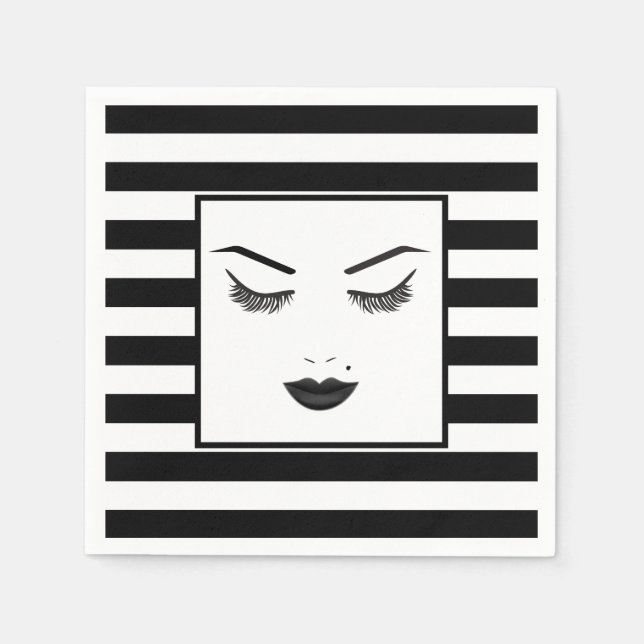 Serviette En Papier Black Lips maquillage visage sourcils lèvres glam  (Devant)