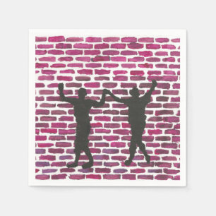 Serviette En Papier Black Magic Hollyhock par Yeshaya Dank Wood Wall A