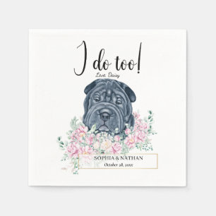 Serviette En Papier Black Shar Pei Chien Mariage Cocktail Napkins