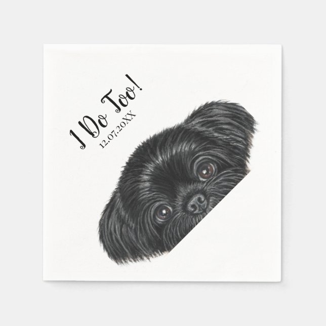 Serviette En Papier Black Shih Tzu Cocktail Mariage de serviettes (Devant)