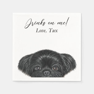Serviette En Papier Black Shih Tzu Mariage Cocktail Napkin