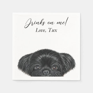 Serviette En Papier Black Shih Tzu Mariage Cocktail Napkin