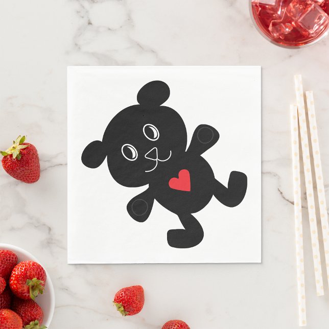 Serviette En Papier Black Teddy Bear Love (Créateur téléchargé)