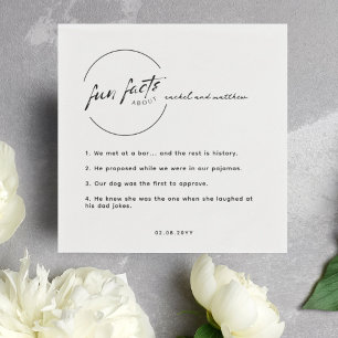 Serviette En Papier Black White Chic Moderne Fun Fun Fun Fun Mariage