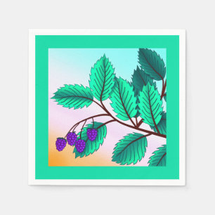 Serviette En Papier Blackberries sur une branche