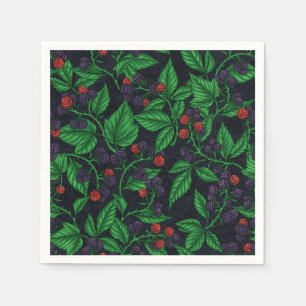 Serviette En Papier Blackberry sur gris foncé