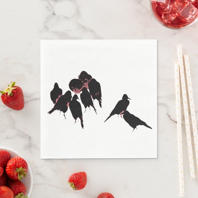 Serviette En Papier Blackbird Raven Crow Party (En situation)