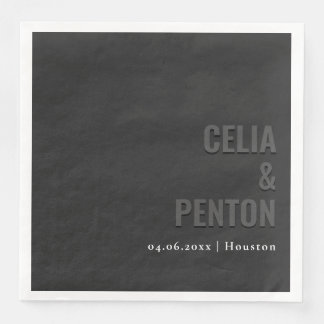 Serviette En Papier Blackout Minimalist Modern Wedding Napkin