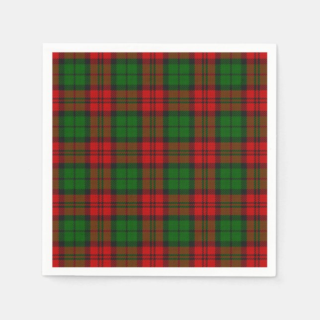 Serviette En Papier Blackwatch Campbell Tartan Red Green Plaid (Devant)