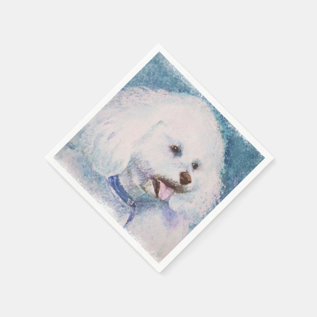 SERVIETTE EN PAPIER BLANC BICHON PAPIER LIBRE NAPKINS (Coin)