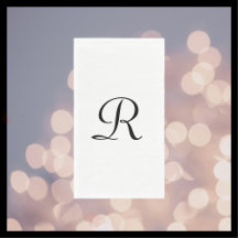 Blanc et noir Monogramme Élégant Simple Chic