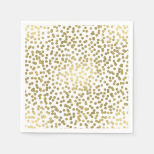Serviette En Papier Blanc et paillettes dorées brillantes Confettis Él