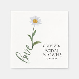 Serviette En Papier Blanc Fleur de marguerite Amour Élégante Fête des 