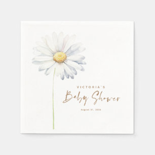 Serviette En Papier Blanc Fleur marguerite Élégant Cute Boho