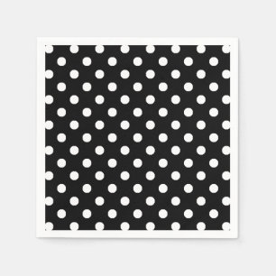 Serviette En Papier Blanc noir pois