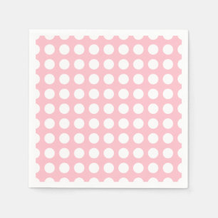 Serviette En Papier Blanc sur grand papier Pois horizontal rose