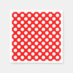 Serviette En Papier Blanc sur rouge grand format papier Pois