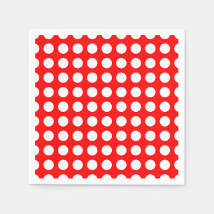 Serviette En Papier Blanc sur rouge Grand papier Pois horizontal
