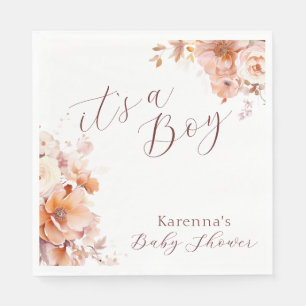 Serviette En Papier Blanc Vintage Floral Fall C'est un Baby shower gar