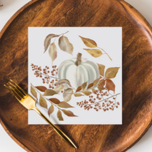 Serviette En Papier Blancs Citrouille Automne part Thanksgiving