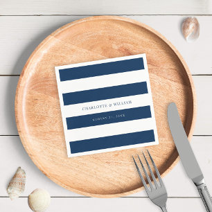 Serviette En Papier Blancs et Mariage Nautique de couleur modifiable