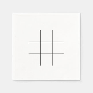 Serviette En Papier Blank Tic Tac Toe Grid Party Table Fun Game