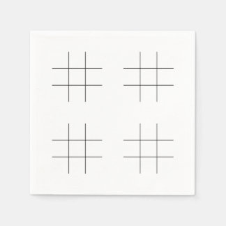 Serviette En Papier Blank Tic Tac Toe Grids Party Table Fun Game
