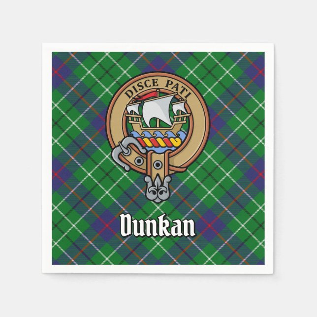 Serviette En Papier Blason du clan Duncan sur tartan (Devant)